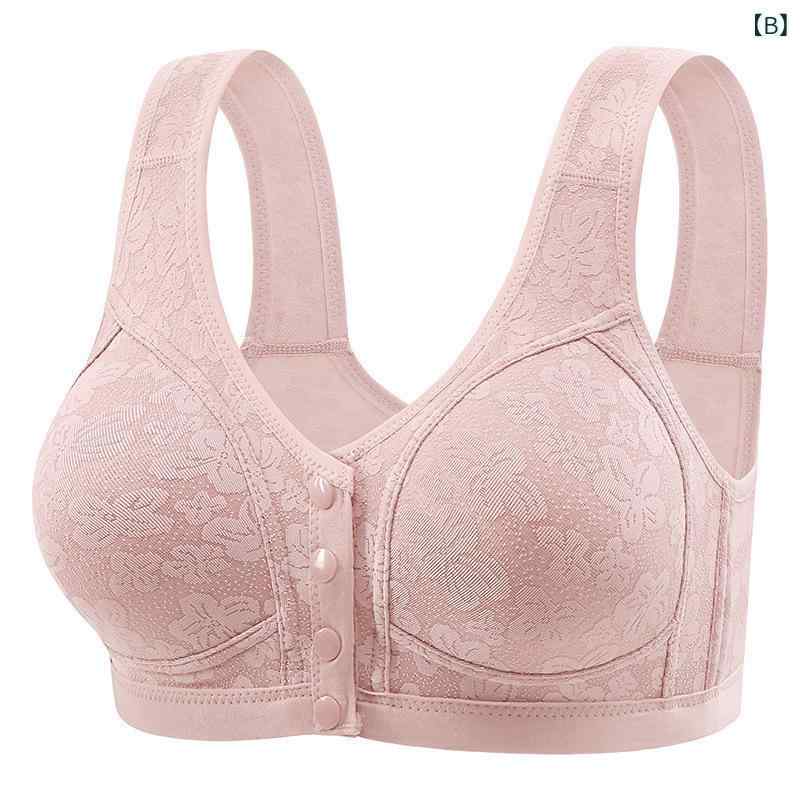 ブラジャー レディース ミセス ノンワイヤー 前開き 大きいサイズ ベストタイプ 脇...