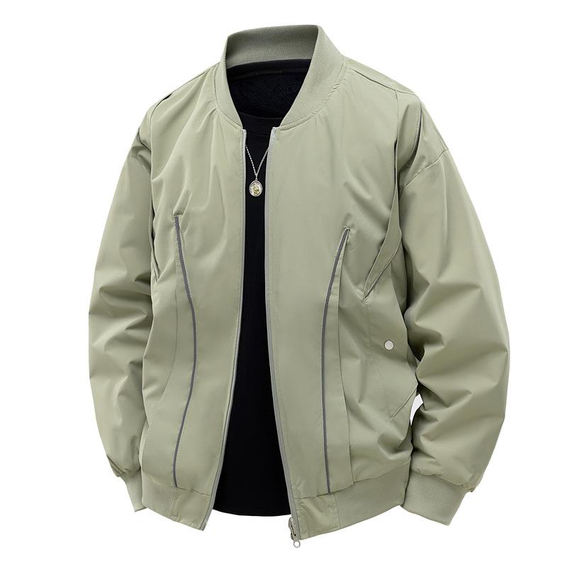 ・カテゴリ: ジャケット・素材機能: 耐摩耗・スタイル: スポーツ・ターゲット層: 18-24歳・ネックライン: ノーカラー・フィット: ルーズフィット・フロント: ジップアップ・フード: なし・厚さ: レギュラー・季節: 春秋・ターゲット: 若者・主な素材: ポリエステル100%・裏地素材: ポリエステル100%・シーン: デイリー・デザイン詳細: リブ裾・裾デザイン: ラウンドヘム・着丈: レギュラー・ポケットスタイル: サイドシームポケット・着用方法: アウター・袖丈: 長袖・カラー展開: アプリコット, ワインレッド, ミントグリーン, ブラック, パープル・サイズ展開: S, M, L, XL, 2XL, 3XL・袖タイプ: レギュラー・対象年齢: 成人・性別: メンズ