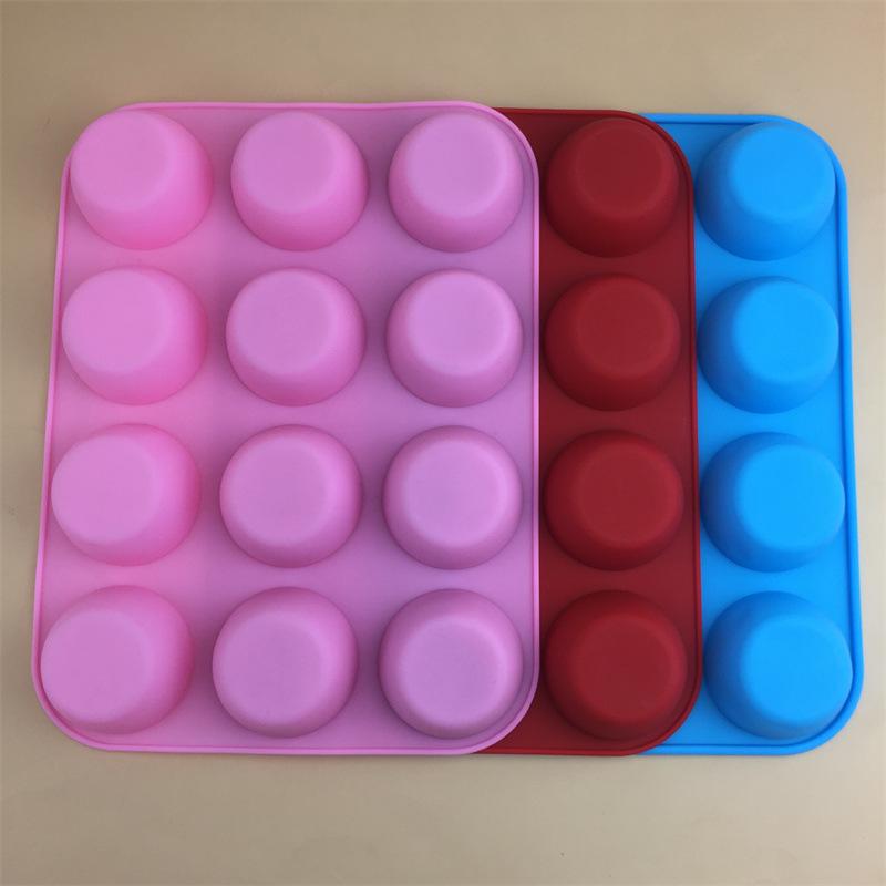 製菓用品 シリコンモールド 12個取り 丸型 マフィン カップケーキ クッキー ケーキ アイス ゼリー アロマキャンドル ワックス用型 焼き菓子 手作り お菓子作り 多用途 クラフト ハンドメイド