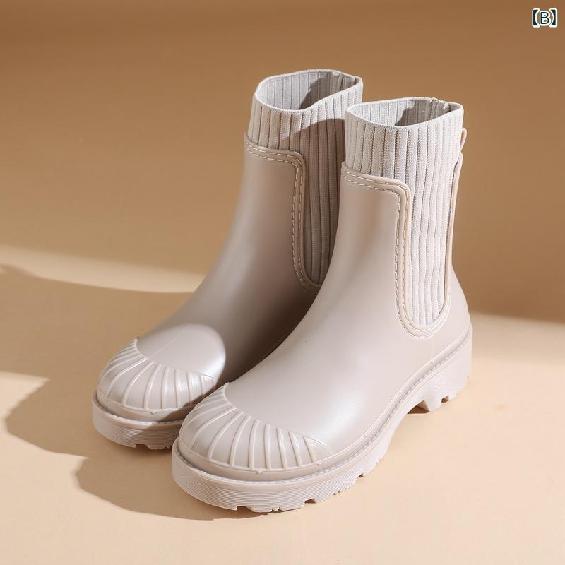Zapatos de lluvia Ladies estilo coreano estilo occidental moda frenético zapatos de calzado cortado bajo pvc material resistente al agua cómodo calzado exterior zapatos de trabajo en el trabajo uso cotidiano uso casual — vista 3