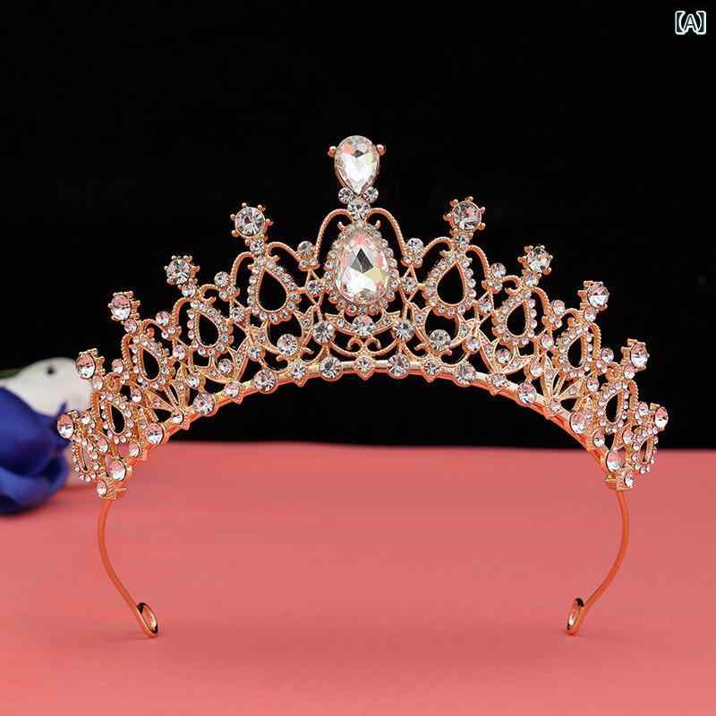 王冠 ヘアアクセサリー レディース 森系 プリンセス かわいい 仙女 ファンタジー 誕生日 成人式 結婚式 記念撮影 高級感 合金 白水晶 電気メッキ加工 クリスタル 白 紫 ピンク 2