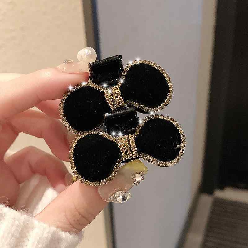 Accessories Supplies - ヘアクリップ レディース 黒 ラインストーン 蝶結び サイドクリップ バングスクリップ プリンセス 小型 かわいい ヘアアクセサリー 普段使い おしゃれ ヘアアレンジ