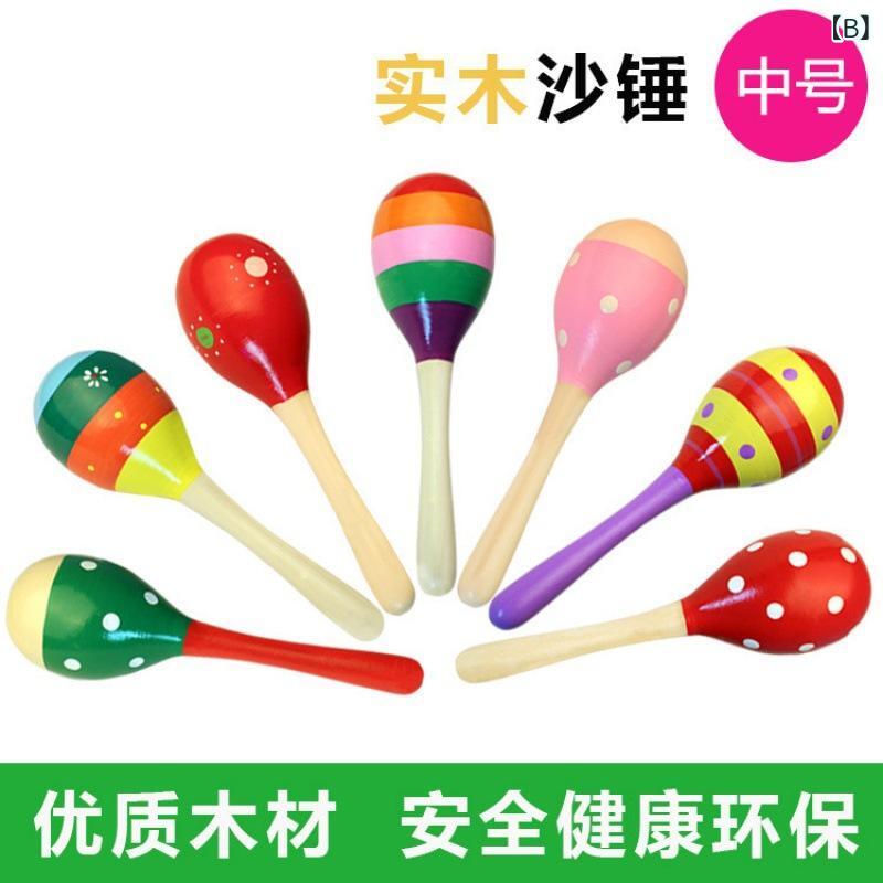 ガラガラ ベビー 知育玩具 木製 マラカス 打楽器 音の出るおもちゃ 握る練習 視覚 ...