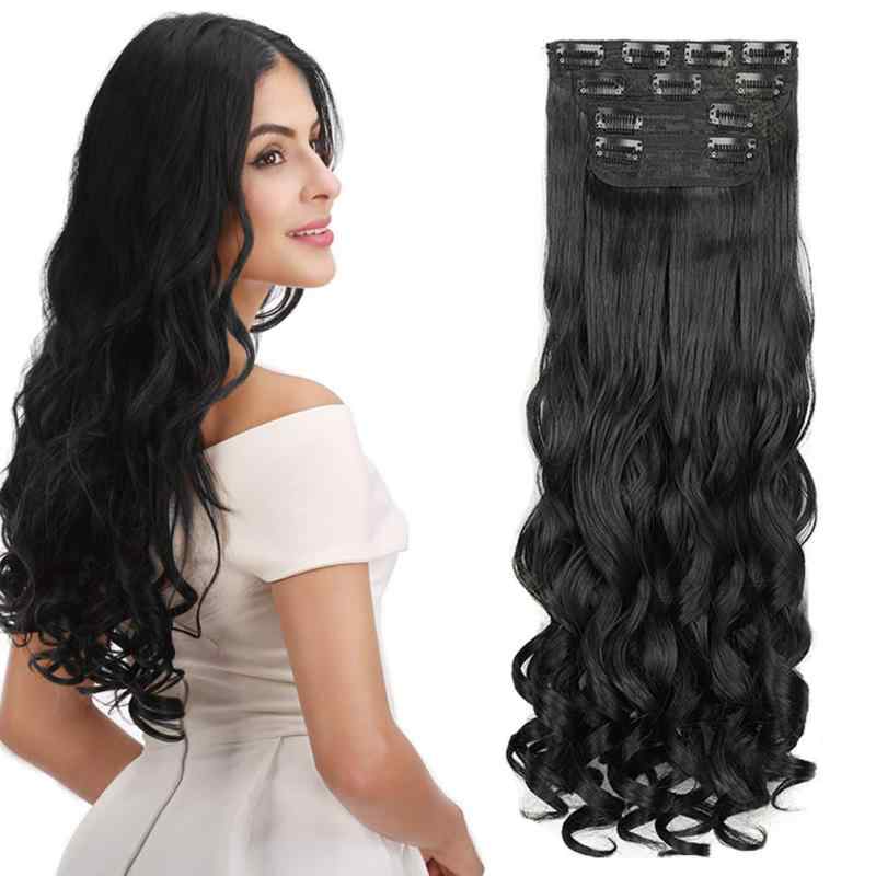 ヘアピース レディース プリンセスカール ローマンカール ロング 巻き髪 4点セット レトロ 民国風 合成繊維 耐熱 黒 ダークブラウン ライトブラウン 普段使い おしゃれ