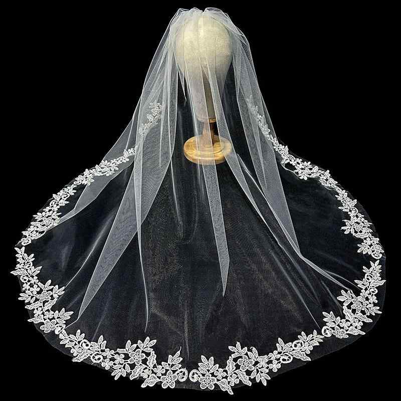 ウェディングベール レディース フェアリー風 単層レース 花柄 小教会式 春 95cm ヘアコーム付き 新婦 結婚式 撮影 アクセサリー ロマンティック 軽やか 布素材