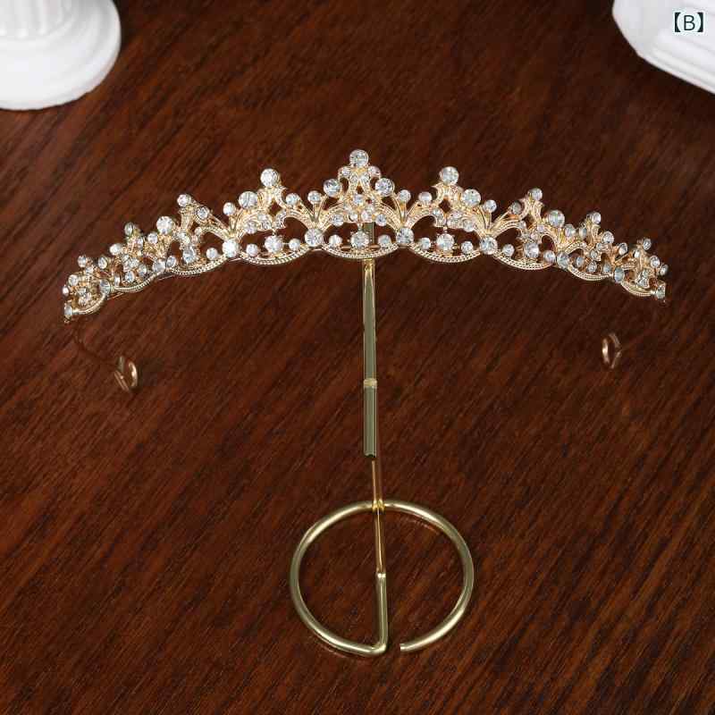 ふんわり暮らし鞄店のティアラ レディース 王冠 プリンセス クイーン ヘアアクセサリー 結婚式 ウェディング 新婦 誕生日 記念日 パーティー ダンスパーティー 合金 白水晶 電気メッキ加工 シルバー ゴールド ピンク｜アングル3