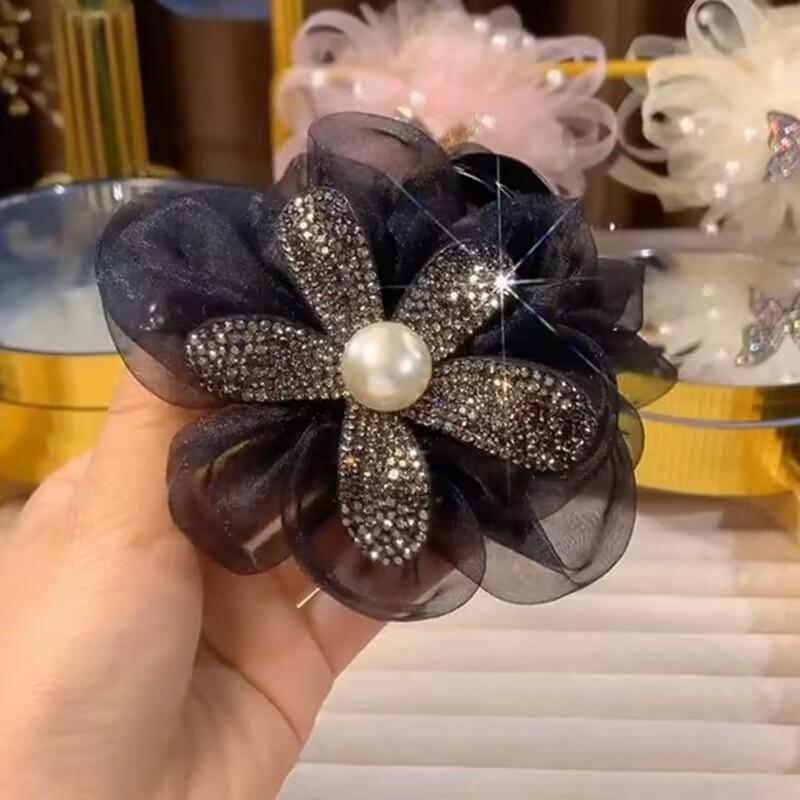 ヘアアクセサリー レディース バラ ツバキ 花モチーフ グリップ クリップ ラインス...