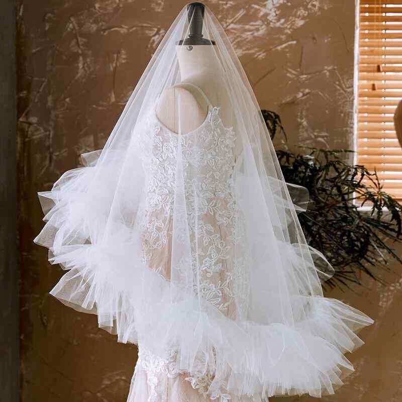 ヘッドドレス レディース ウェディング ベール 短め チュール シングルレイヤー 結婚式 パーティー ファッション アクセサリー 撮影用 白 アイボリー 黒 春 おしゃれ かわいい