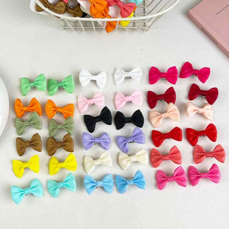 Accessories Supplies - ヘアアクセサリー レディース ねじれ 蝶結び リボン ヘアクリップ ヘアピン ミニ かわいい サイド 前髪 シンプル 布地 手作り 春 おしゃれ 普段使い 爽やか スイート ピンク ベージュ 黒