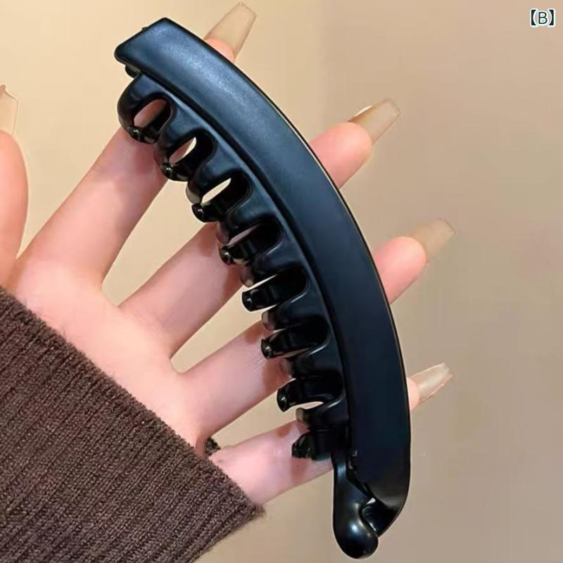 バナナクリップ 大きめ ハイポニーテール 自然ふんわり ボリュームアップ 後頭部 ...