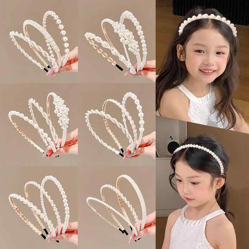 Rakuten - ヘアアクセサリー 女の子 パール ヘアバンド ヘアピン かわいい ベビー キッズ 頭飾 プリンセス 高級感 手作り 韓国風 爽やか スイート 夏 白