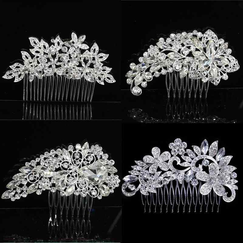 Rakuten - ヘアアクセサリー レディース 挿し櫛 花モチーフ 白水晶 電気メッキ加工 シンプル ナチュラル 高級感 ウェディング 結婚式 ヘッドドレス かわいい おしゃれ