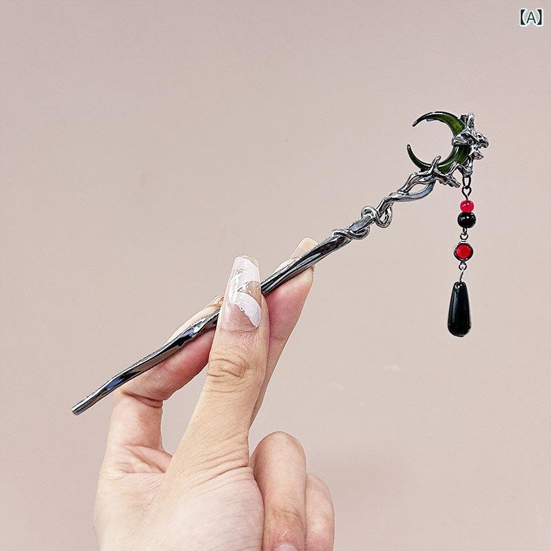 髪飾り ヘアアクセサリー かんざし 古風 漢服風 タッセル 揺れる飾り 金属合金 レ...