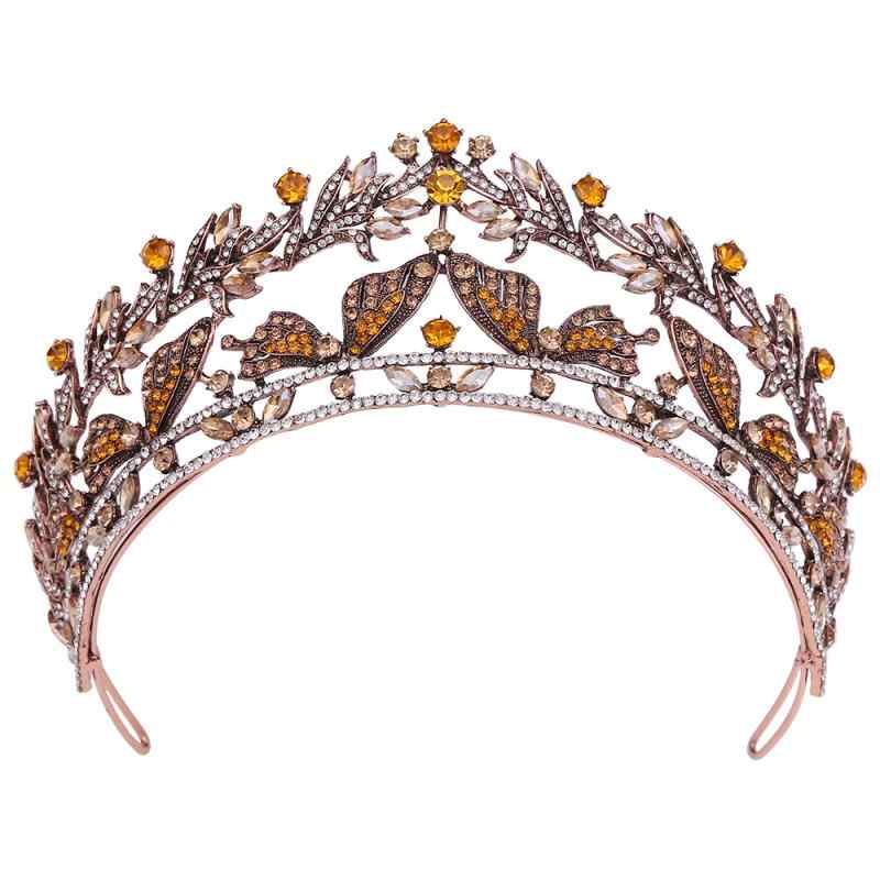ティアラ レディース プリンセス バタフライ リボン デザイン レトロ ブライダル ヘッドアクセサリー 金属 ラインストーン 銅 白 紫 パーティー フォーマル かわいい