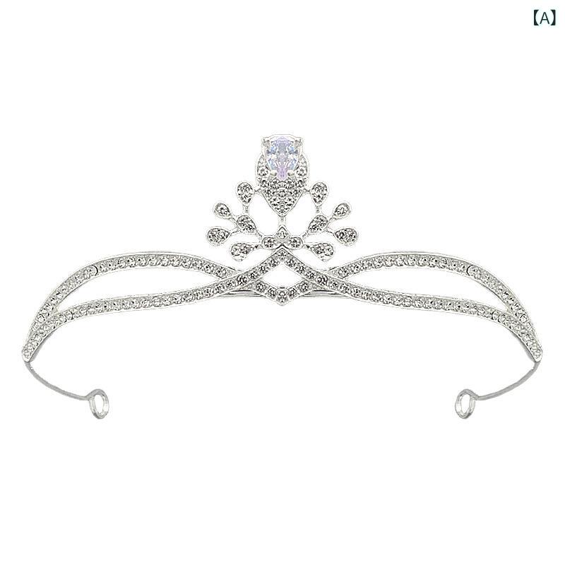 ふんわり暮らし鞄店のヘッドアクセサリー クラウン メンズ レディース キッズ シルバー ラインストーン 白水晶 合金 電気メッキ加工 ブライダル 結婚 誕生日 子供 演出 パーティー ファッション おしゃれ｜アングル2