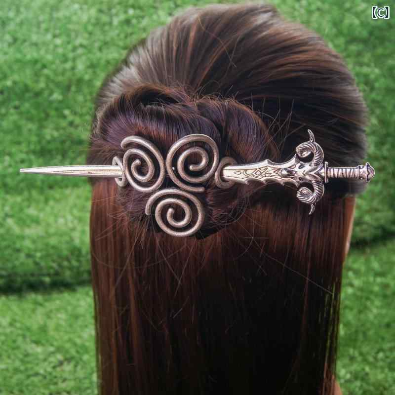 髪飾り レディース レトロ 金属 かんざし アップヘア ジュエリー ヘアアクセサリー バラ花 剣型 龍 コウモリ 蛾 蜜蜂 蝶 モチーフ おしゃれ かわいい 普段使い ヘアピンの商品画像 3