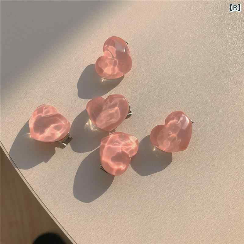 バナナクリップ 女の子 かわいい ピンク リボン ハート 水蜜桃 花モチーフ 夏 ヘア...