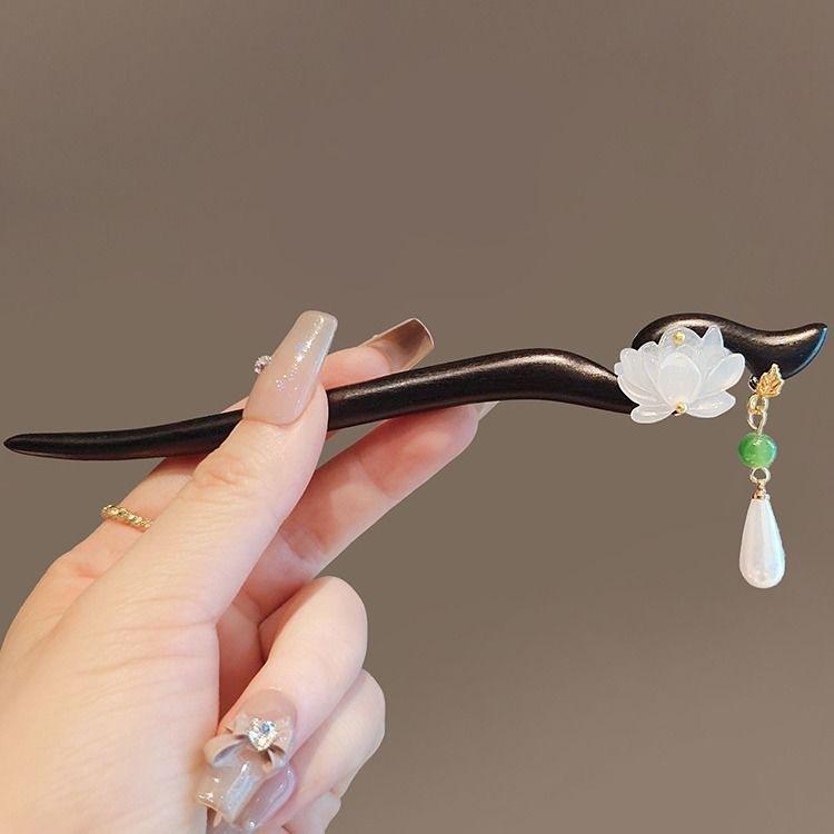 ・カテゴリ: 髪飾り・素材: 木・スタイル: 新中式・デザイン: 花・タイプ: ペンダント、 tassel