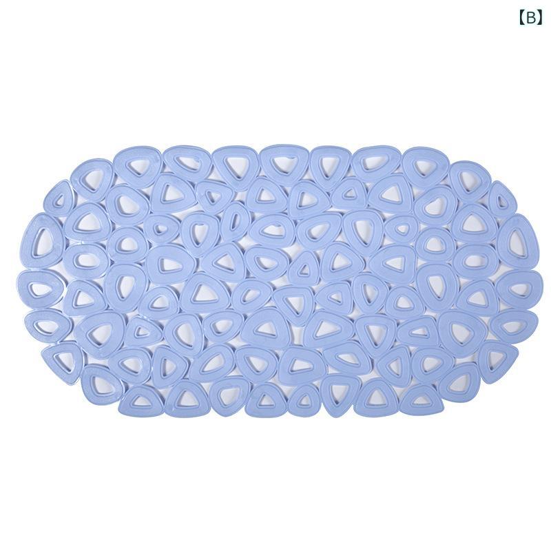 浴室 マット キッズ シニア 滑り止め 楕円形 PVC 穴あき 排水 水滴 グレー ライトブルー ピンク シャワールーム バスタブ トイレ キッチン 玄関 シンプル 入浴 安全 洗濯 soarsole-10204070 ふんわり暮らし鞄店 サンプル画像3