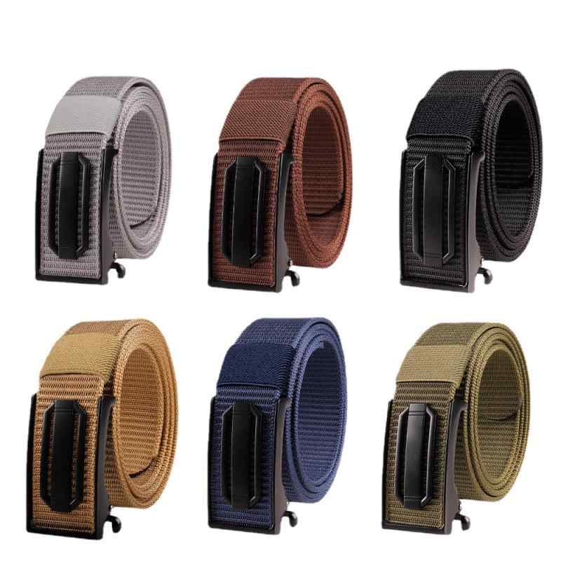 樂天商城 - ベルト メンズ ユニセックス スムース オートロックバックル 合金製 フェイクナイロン 編み込み メッシュ キャンバス 織布 シンプル タクティカル ストリート カジュアル