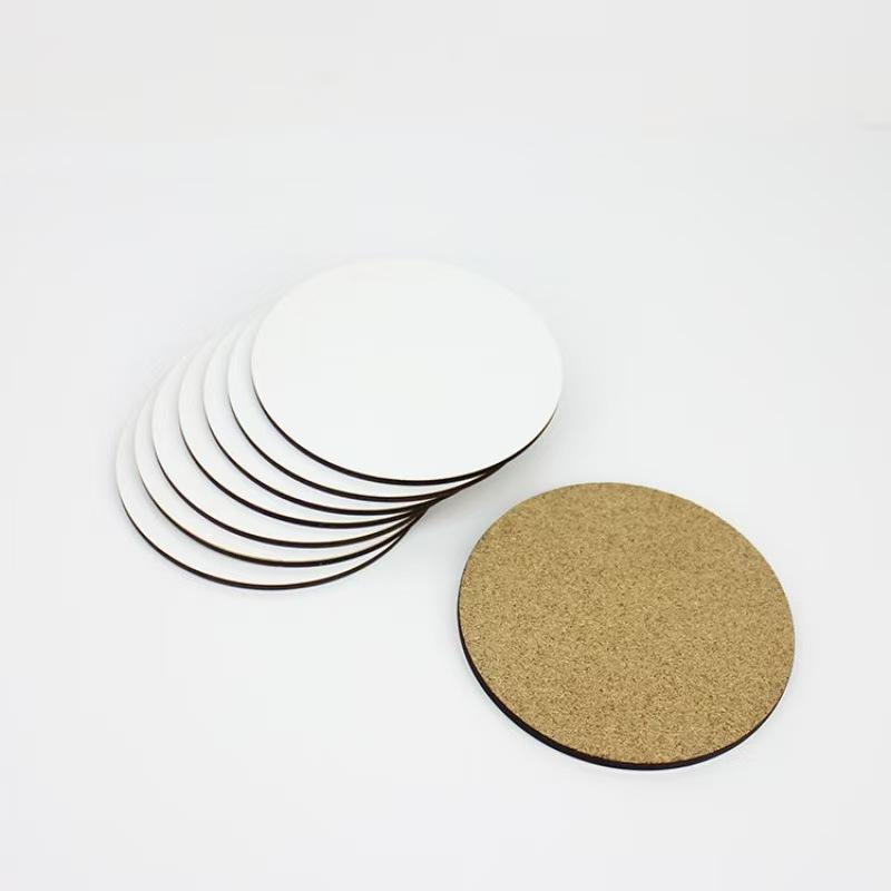 コースター MDF 昇華印刷 空白 滑り止め 熱転写 密度板 木製 DIY 印刷 丸型 方型 テーブル用 ティータイム 普段使い 環境に優しい 分解可能
