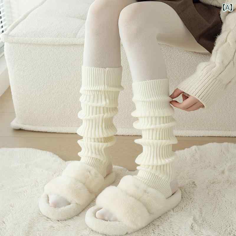 レッグウォーマー レディース 女性用 欧州風 かかと開き ロング丈 ニーハイ カシミ...