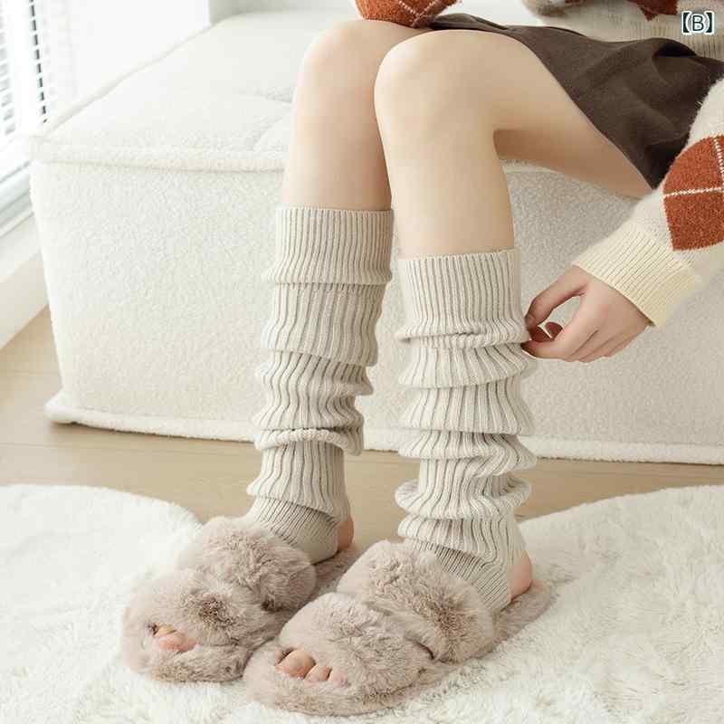 レッグウォーマー レディース 女性用 欧州風 かかと開き ロング丈 ニーハイ カシミ...