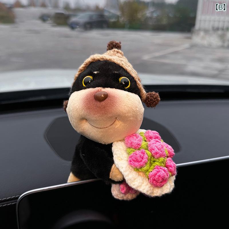 車載 かわいい ぬいぐるみ ミツバチ犬 ディスプレイ マスコット 車内装飾 インテリア 抱きつき人形 布製 キャラクター 癒し系 ダッシュボード センターコンソール カーアクセサリー soarsole-10213582 ふんわり暮らし鞄店 サンプル画像3