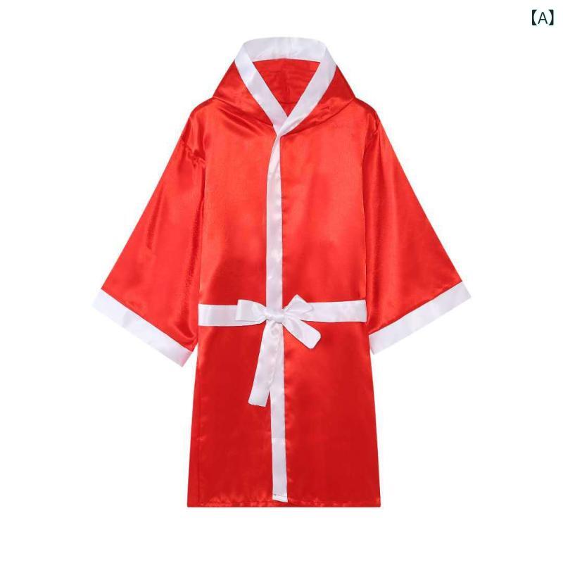 ふんわり暮らし鞄店のボクシング ローブ メンズ レディース 格闘技 入場服 披風 スタイル スーパーヒーロー テーマ ポリエステル 素材 冬 シーズン 赤 黒 青 カラー 快適 カジュアル｜アングル2