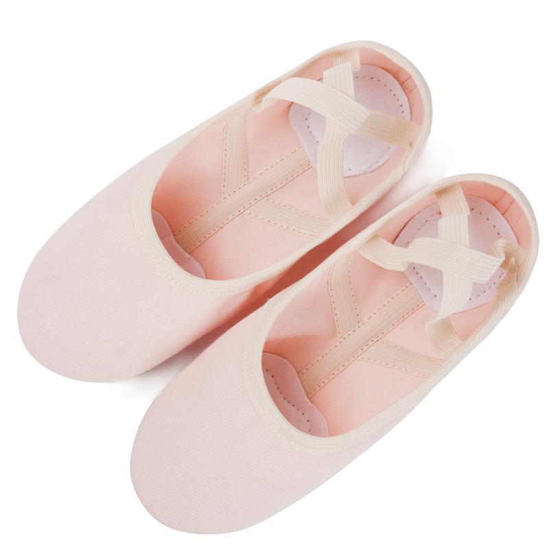 バレエシューズ 男の子 女の子 ピンク 猫爪デザイン キャンバス 牛革底 通気 耐摩...