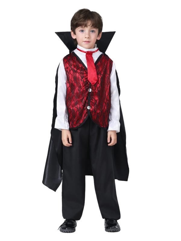 Rakuten - コスプレ衣装 男の子 ハロウィン 吸血鬼騎士 子供 パフォーマンス ダンス ロールプレイング ポリエステル プリント柄 柔軟素材 オールシーズン