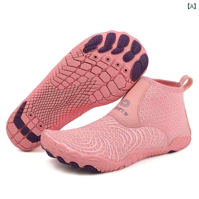 Shoes - 渓流シューズ メンズ レディース 水陸両用 アウトドア 釣り シュノーケリング 防滑 耐カット 通気性 メッシュ ミッドカット 天然ゴム底 オールシーズン 黒 白 ピンク