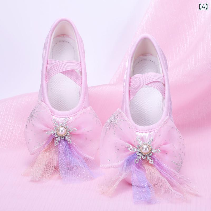 バレエシューズ 女の子 猫爪 かわいい ピンク ソフトソール ハンドメイド ダンス ...