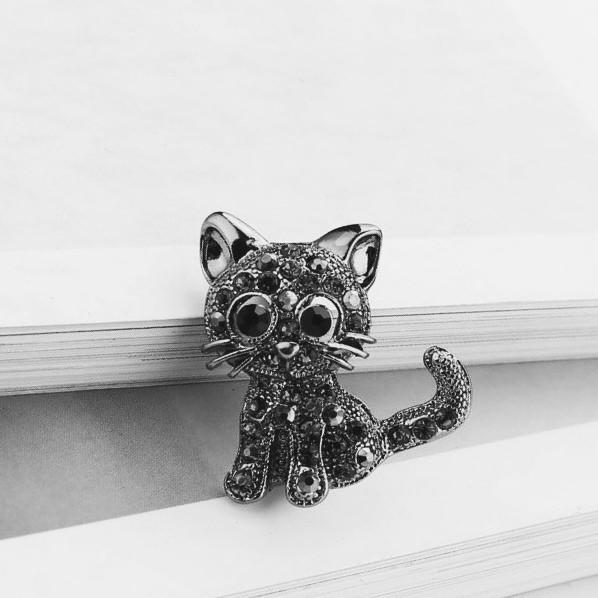 ・カテゴリ: 胸針・素材: 合金・スタイル: 男女兼用・形状: 動物・カラー: 古銀色・モチーフ: 猫・機能: 装飾・スタイル: 欧米ファッション通勤