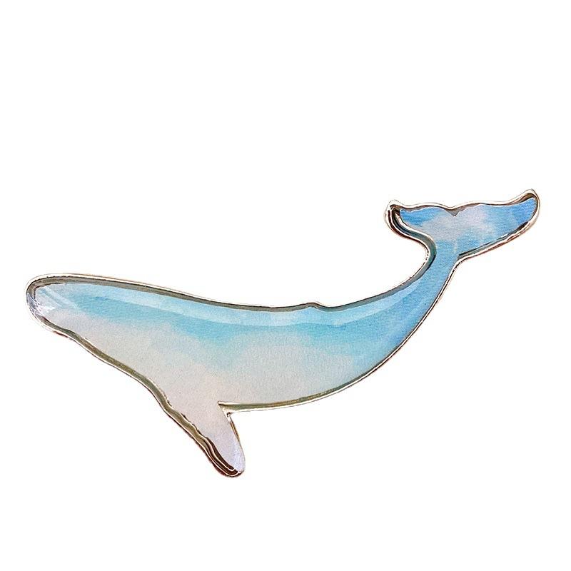 ブローチ メンズ レディース カートゥーン クジラ 動物モチーフ 青 合金 油滴加工 個性 ピンバッジ バックパック ハンガー 装飾 アクセサリー 冬 普段使い