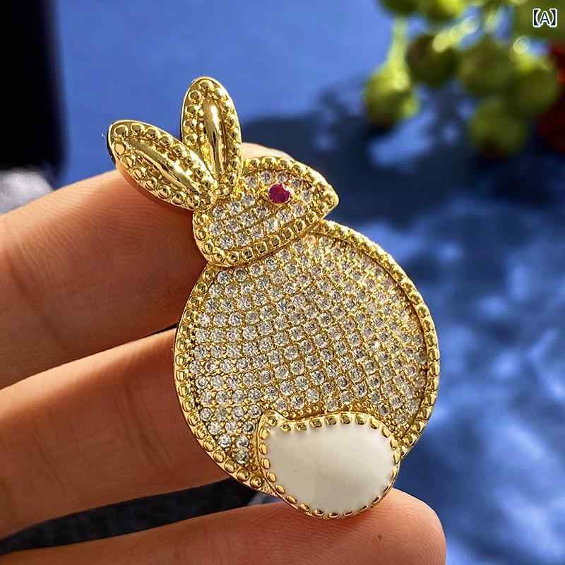 ブローチ メンズ レディース 秋冬 かわいい うさぎ 動物 モチーフ レトロ メタル ...