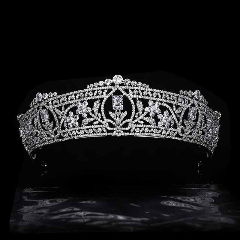 ウェディングヘッドアクセサリー レディース ジルコニア クラウン プリンセス スタイル 結婚式 ヘアアクセ 高級感 ホワイトゴールド クリア クリスタル 星空 モチーフ おしゃれ
