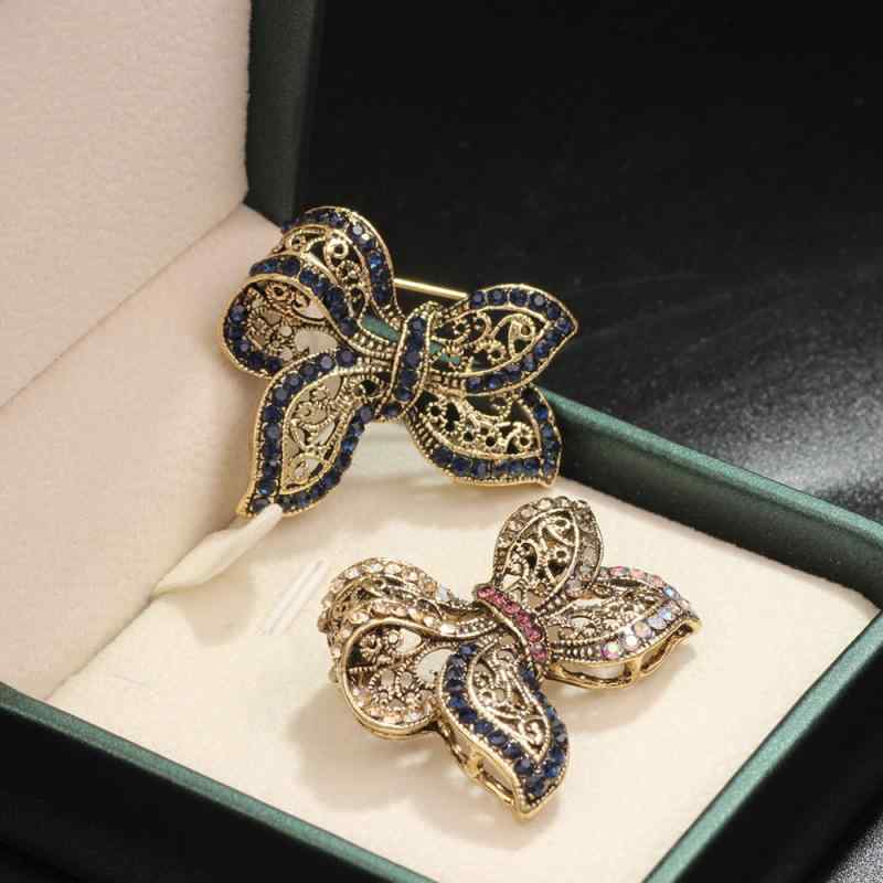 Accessories Supplies - ブローチ レディース リボン 蝶結び レトロ 高級感 合金 ジルコニア 装飾 ピン アクセサリー ファッション アイテム 胸元 飾り 胸花 ネイビー ピンク 秋 かわいい おしゃれ デザイン