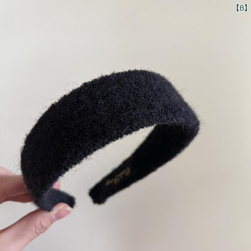 ヘアバンド レディース ファー素材 無地 ワイドエッジ 秋冬 レトロ 上品 髪押さえ 外出 百搭 ヘアアクセサリー 通勤 ファッション グレー 黒 茶 soarsole-10234623 ふんわり暮らし鞄店 サンプル画像3