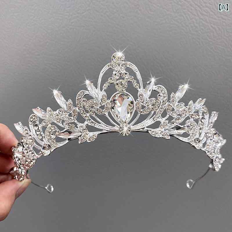 ヘアアクセサリー レディース 王冠 プリンセス ヘッドバンド ラインストーン 高級...
