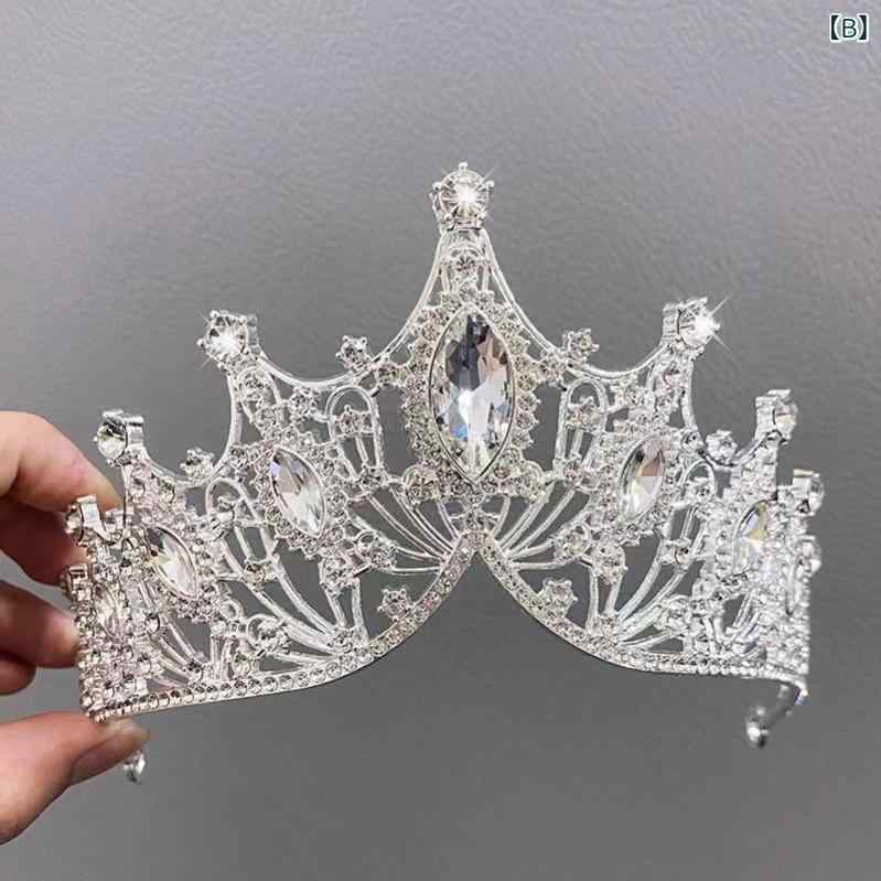 ヘアアクセサリー レディース 王冠 プリンセス ヘッドバンド ラインストーン 高級...