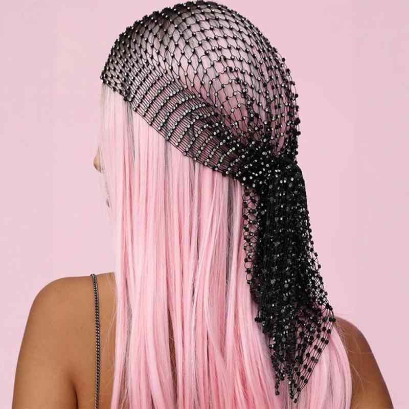 ・カテゴリ: ヘアバンド・スタイル: ベーシック・形状: 幾何学型・柄: 格子柄・カラー展開: ブラック・装飾: ラインストーン・サイズ展開: フリーサイズ、45cm
