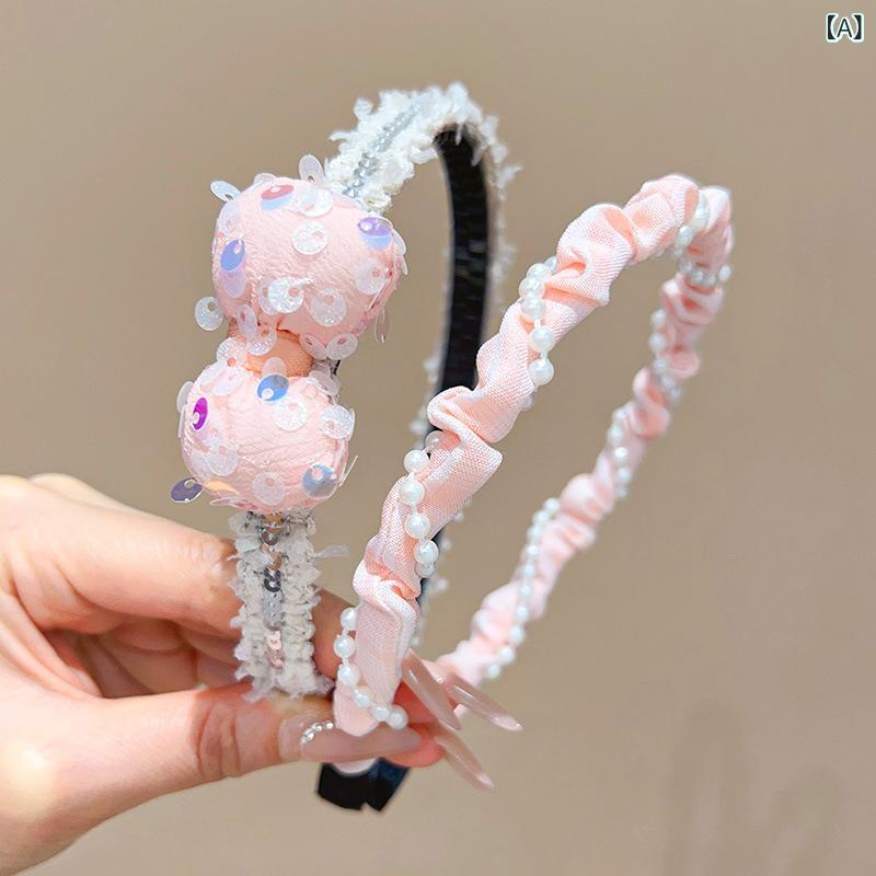 Cachucha - ヘアバンド 子供 女の子 かわいい デニム 小さなウサギ 滑り止め ヘアアクセサリー プリンセス リボン 蝶結び 花柄 フリル チュール 立体花飾り ピンク ブルー パープル 夏