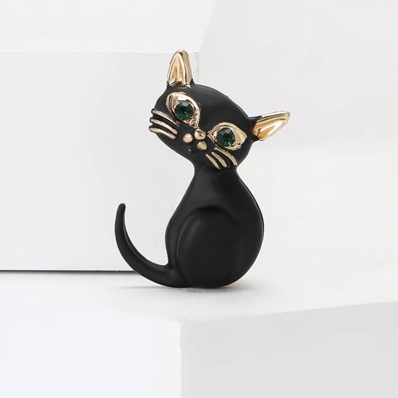 ブローチ メンズ レディース かわいい 猫 カードゥーン モチーフ 合金 エナメル 電...