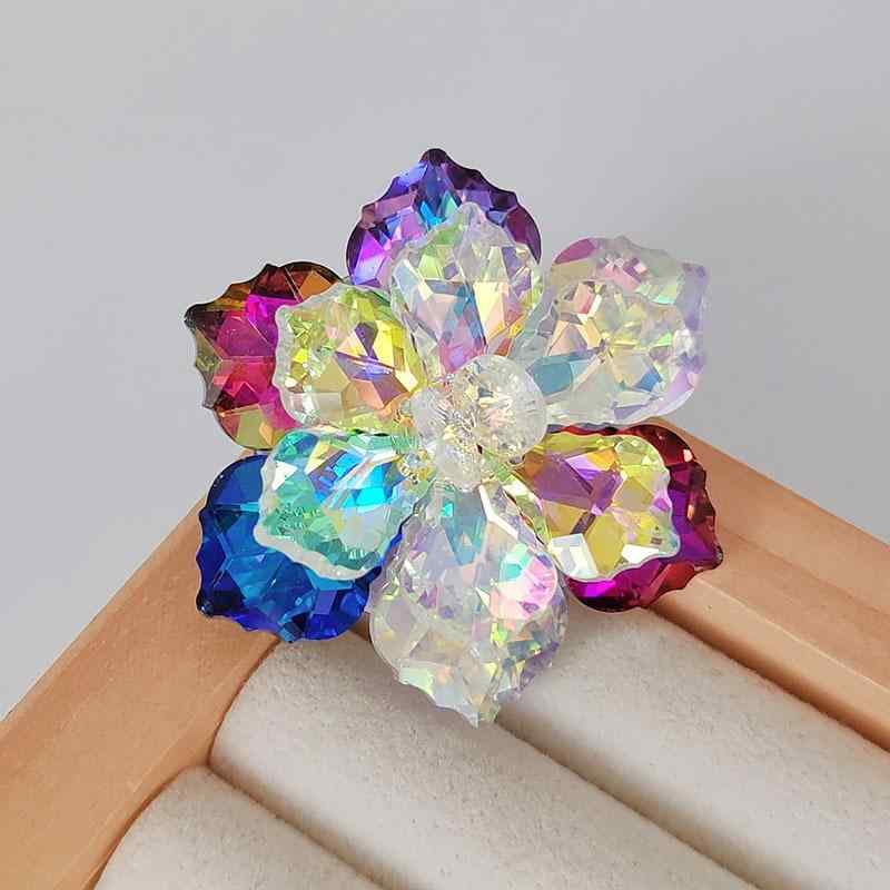 乐天商城 - ブローチ メンズ レディース 水晶 花 モチーフ 手作り 結婚式 装飾 アクセサリー 多色 秋 ファッション 通勤 欧米スタイル かわいい 普段使い