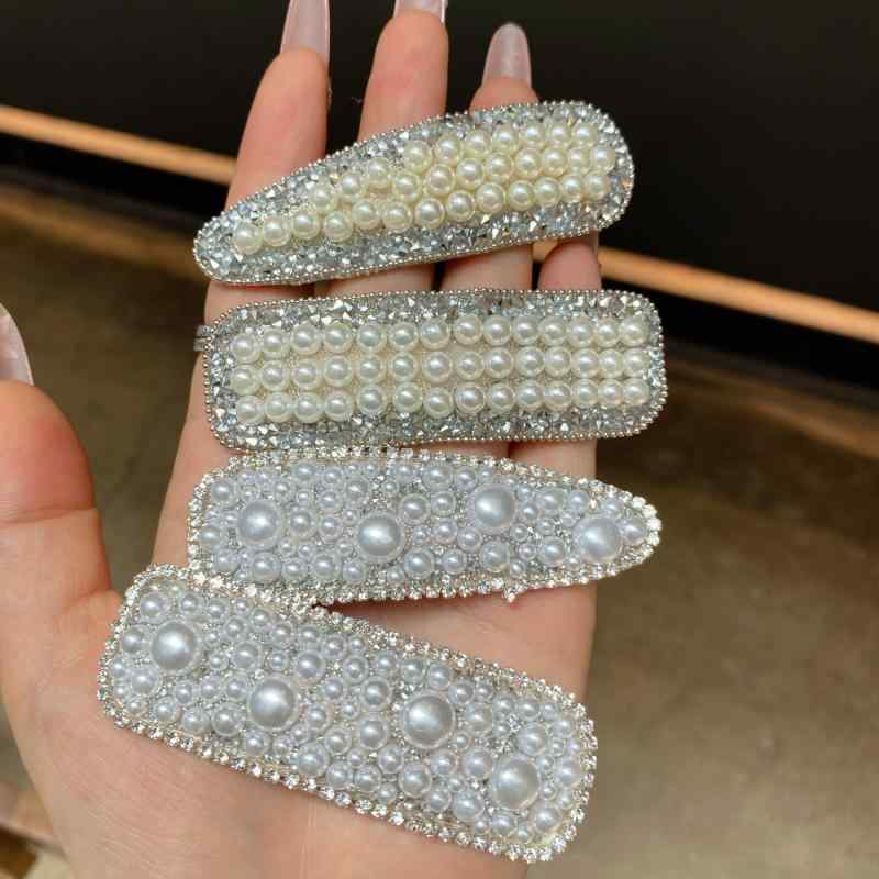ヘアクリップ レディース パール BB サイドクリップ 前髪留め ラインストーン 後頭...