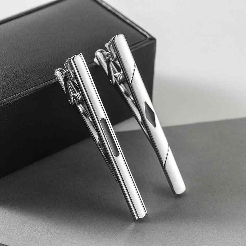 ネクタイピン メンズ 男性用 タイクリップ 電気メッキ加工 シルバー 銀色 鉄 エナメル 平型 フラットヘッド ビジネス フォーマル スーツスタイル 通勤 オフィス 上品 高級感