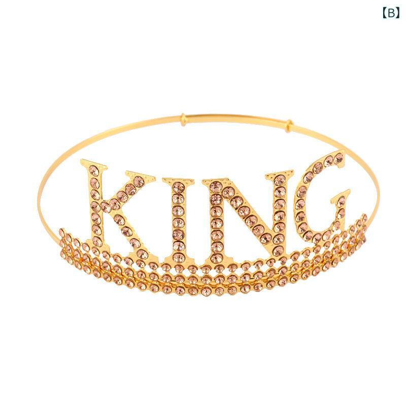 ふんわり暮らし鞄店の王冠 メンズ 男性用 誕生日 パーティー クラウン KINGロゴ メタル製 円形 ヘアアクセサリー 髪飾り ヘッドドレス イベント 記念日 撮影用 装飾品 ゴールド シルバー ローズゴールド｜アングル2