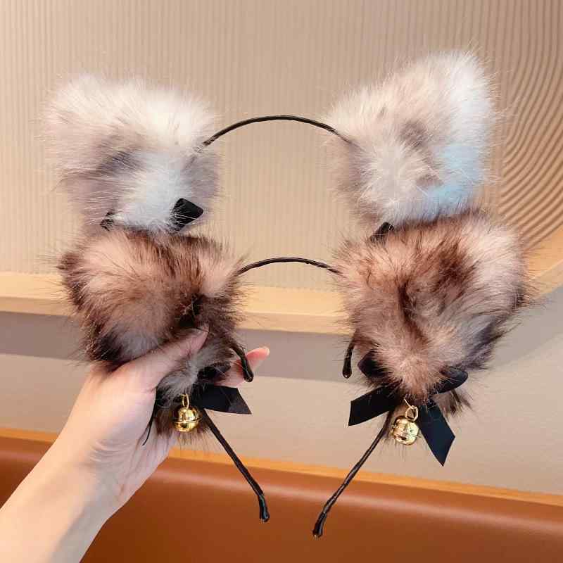 ヘアアクセサリー 女の子 キッズ ふわふわ もこもこ 猫耳 カチューシャ かわいい キュート おしゃれ 秋冬 ヘッドバンド 髪飾り 仮装 コスプレ イベント 韓国風