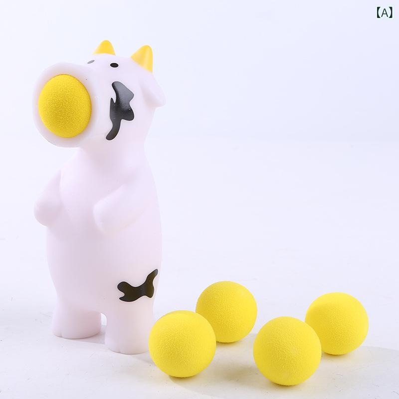 おもちゃ 子供用 キッズ アニマル ボール吐き出し 弾射 射的 ストレス解消 発散 いたずら ドッキリ SNSで話題 誕生日 プレゼント ギフト 景品 賞品 小学生 幼稚園 保育園 やわらか素材 ソフビ製 ユニコーン 恐竜 クマ イヌ ウシ